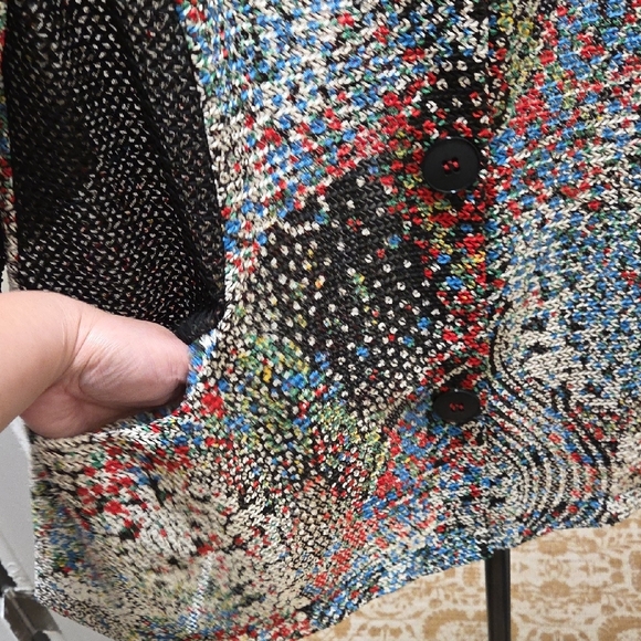 Joseph Ribkoff Multicolor Mesh Abstract Tunic - Picture 5 of 8